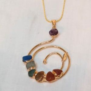 Chakra crystals pendant necklace